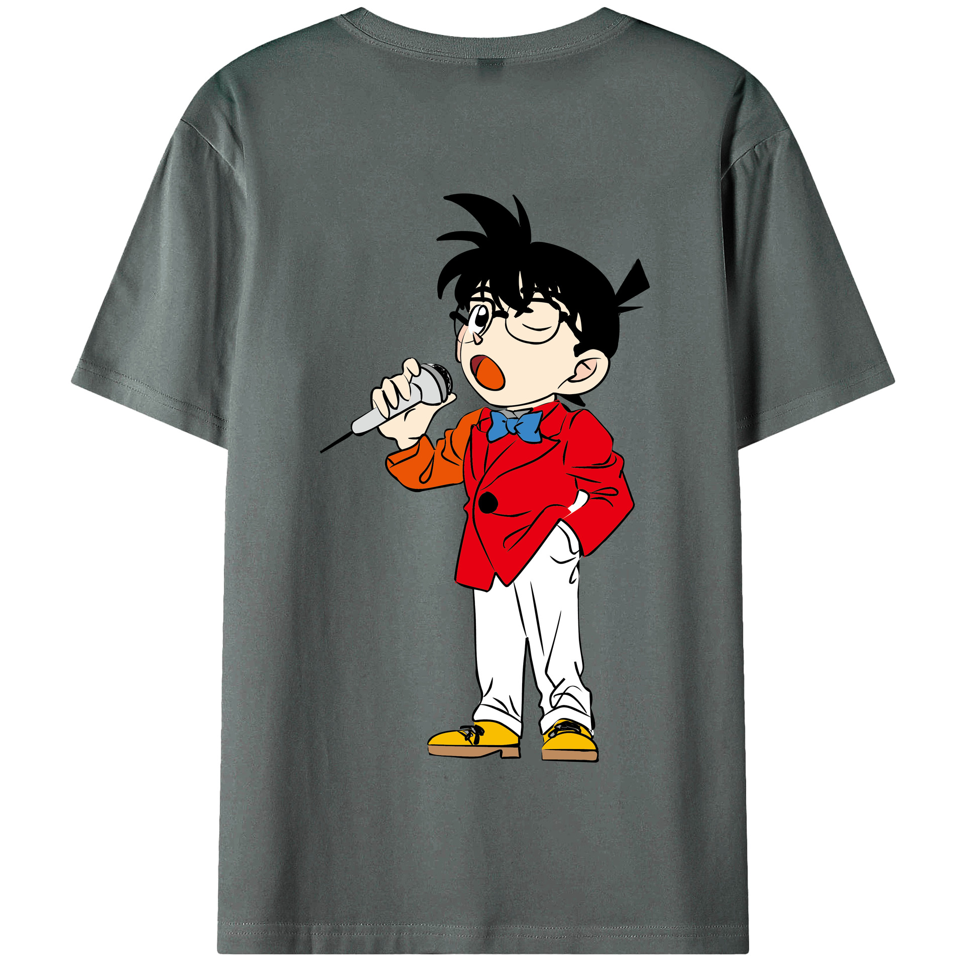 （画像用） 名探偵コナン 江戸川 コナン Detective Conan Conan Edogawa 綿100％半袖Tシャツ（背面プリント）